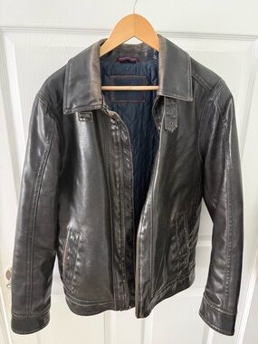 Tommy Hilfiger Vintage Leather Bomber Jacket